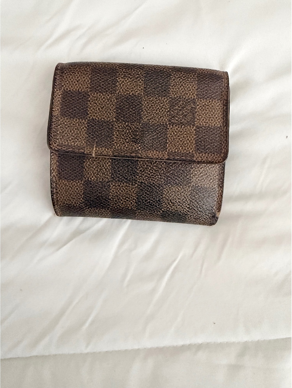 Louis Vuitton Damier Ebene Brown Canvas Trifold Wallet